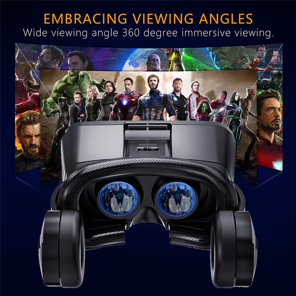 Immersive VR Game Equipment Head-mounted VR Virtual Reality 3D Glasses Audio-visual Integrated Mobile Phone 3D Cinema Helmet