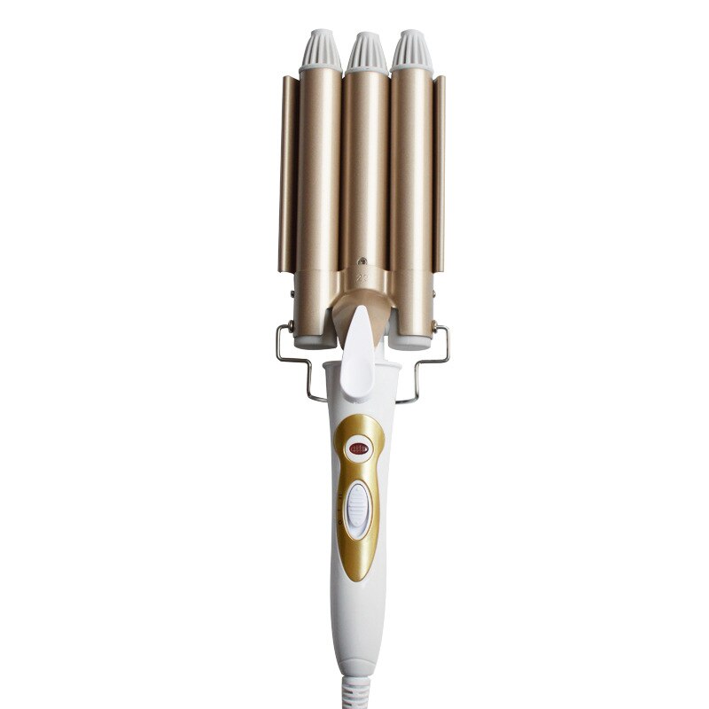 Ceramic Triple 3 Barrel Hair Wave Waver Styling Tools Digital Salon Curling Iron Curler Wand Hair Styler: Golden 32mm