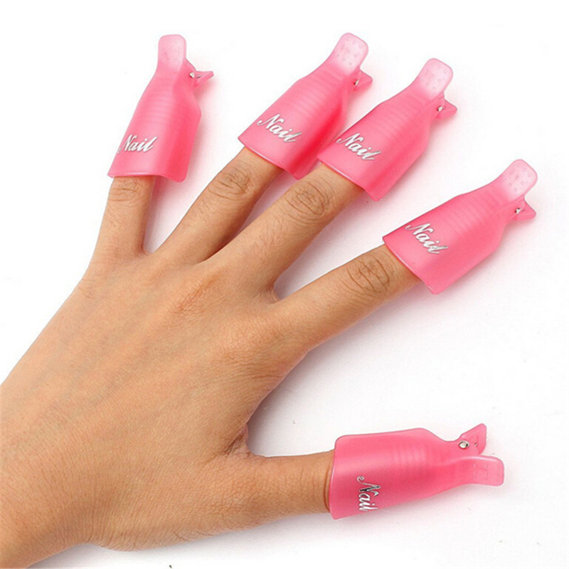 5 Stks/set Verwijderen Gel Nagellak Clips Caps Plastic Nail Art Losweken Cap Nail Cleaner Gel Nail Remover Manicure gereedschap