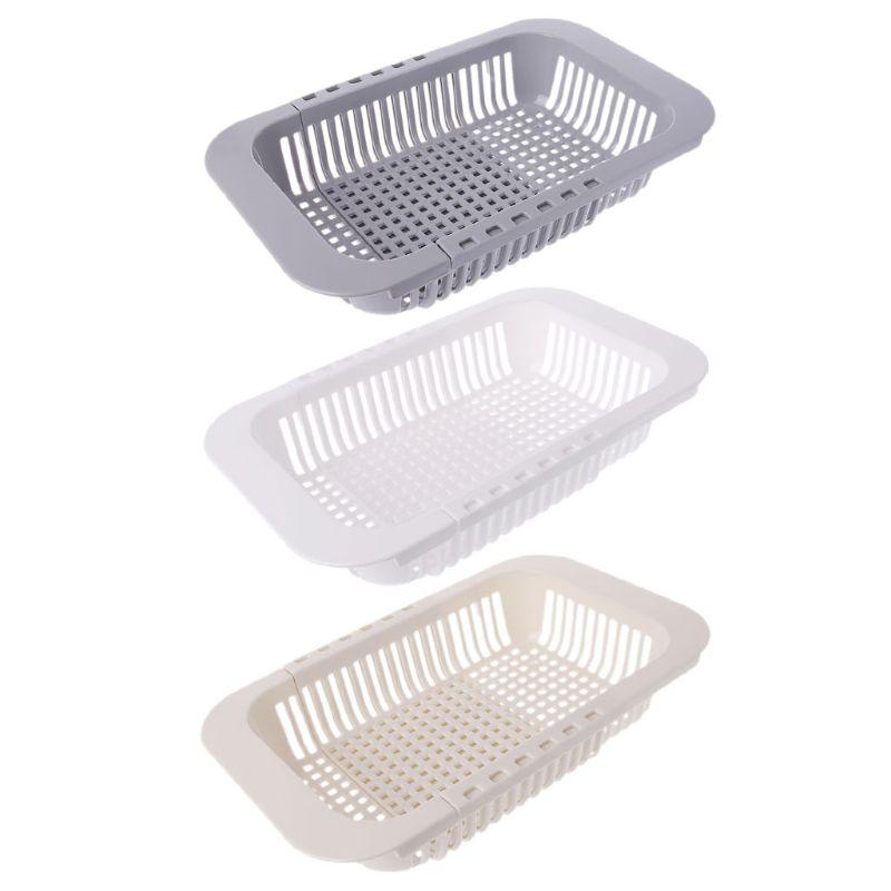 Adjustable Over Sink Dish Drying Rack Drainer Plastic Vegetables Fruit Basket Holder Kitchen Utensil Racks & Holders