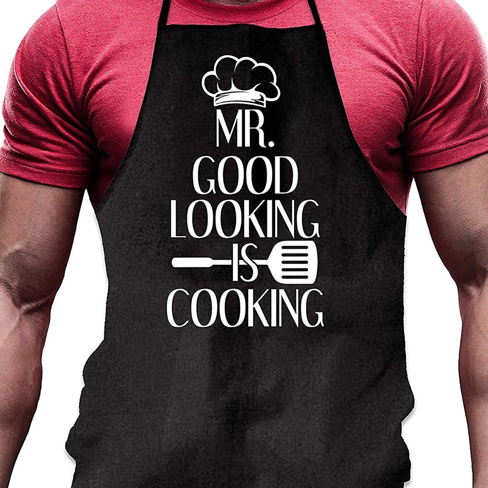 Mannen Zijn Koken Tekst Leuke Print Familie Schort Keuken Schort