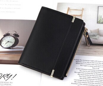 Small Wallets for Women Leather Short Wallet Lady Mini Purse Leather Card Case Short Wallet with Key Chain