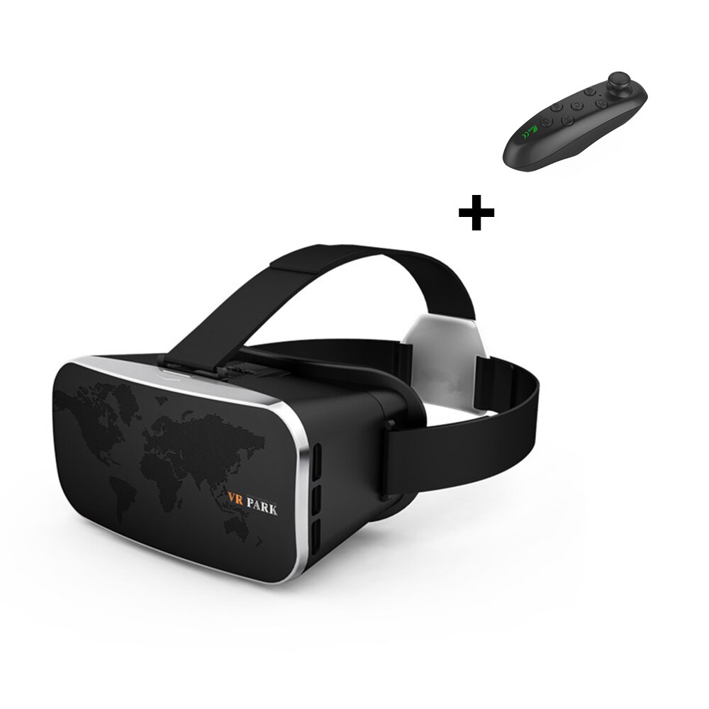 VR PARK 3D VR Glasses Wide-Angle Full Screen Virtual Reality For Smartphone Android IOS Goggles Len With Bluetooth control: Black handle