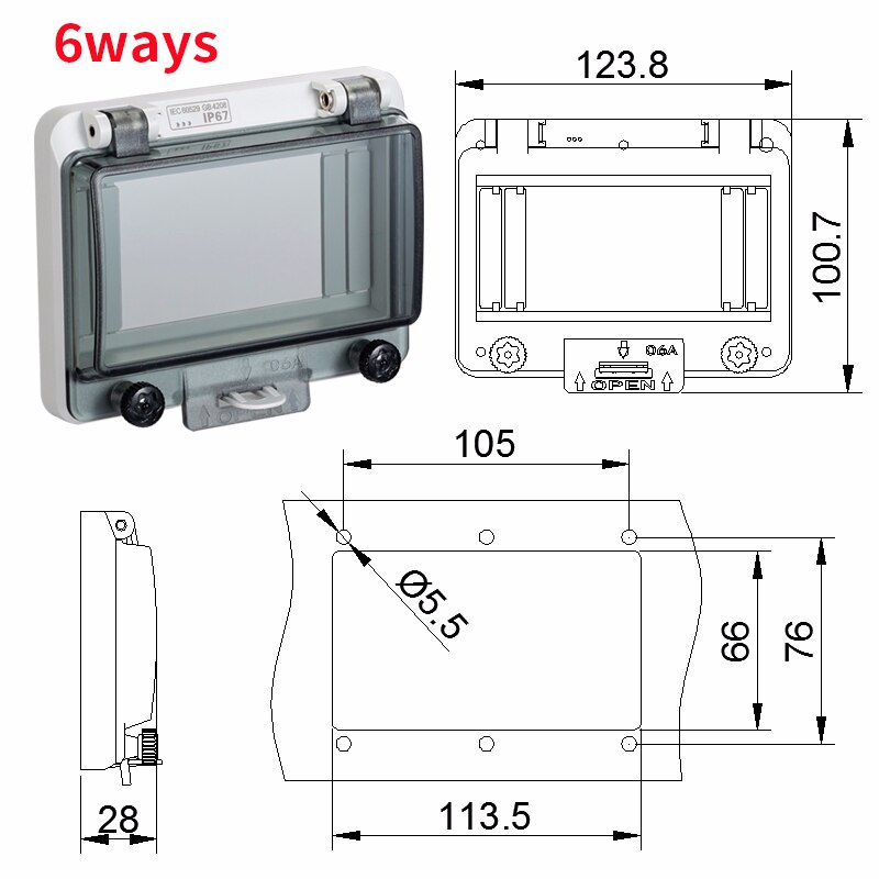 Circuit Breaker Transparent Waterproof Box Window Distribution Box Protect Window Cover Monitor Observation Window Switch Ip67: 6