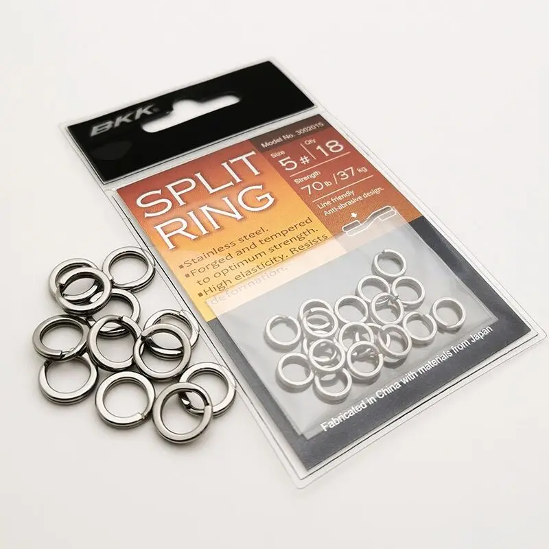 BKK Roestvrij staal Vissen Split Ring Lokken Accessoires Dubbele Ring Zeewater Fre-water Zeebaars Zeilen Ijzeren Plaat