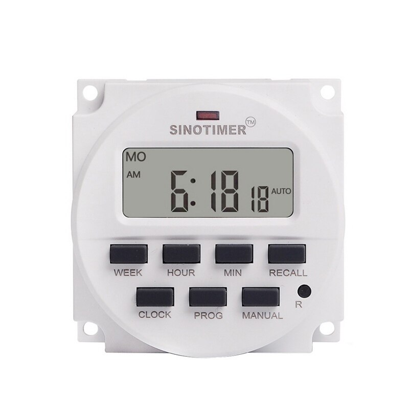 CN101A 12V 24V 110V 240V Digital LCD temporizador programable tiempo alarma reloj luz temporizador