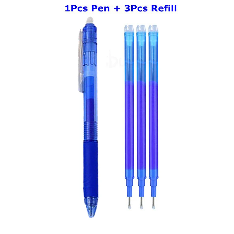 Farver 0.5/0.7mm magisk udtrækkelig sletbar pen gelpen sæt sletbar refill stang kontor skole skriveværktøj pressepen