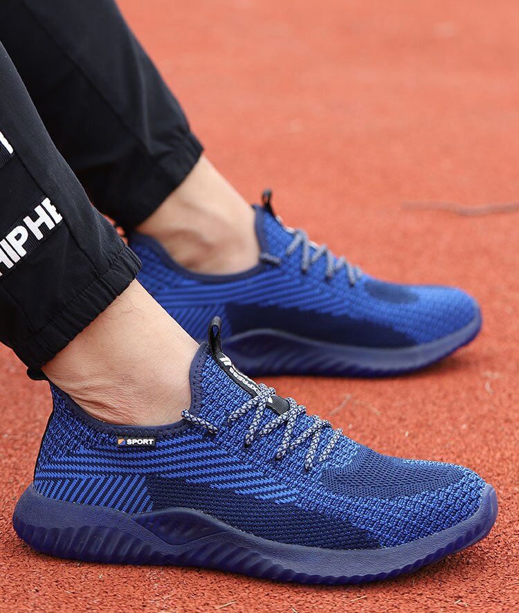 Suadex men aço toe sapatos de trabalho segurança respirável leve confortável construção industrial sapatos antiderrapante punctura