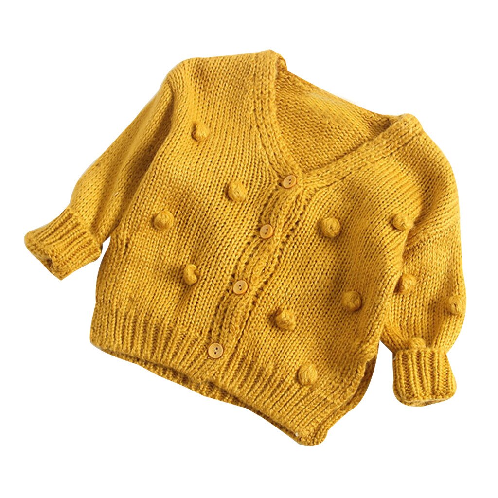 Cardigan à boutons tricotés à la main pour bébé fille, pull en coton, solide, à la , 3-24M, printemps automne 2022