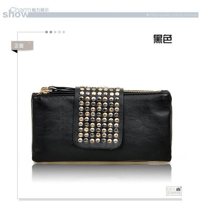 2022 Purse Fashionable Women &#39;s Long Wallet Covered Studded Clutch Bag Dinner Bag Large Capacity Shopping Clutch Coin Pocket