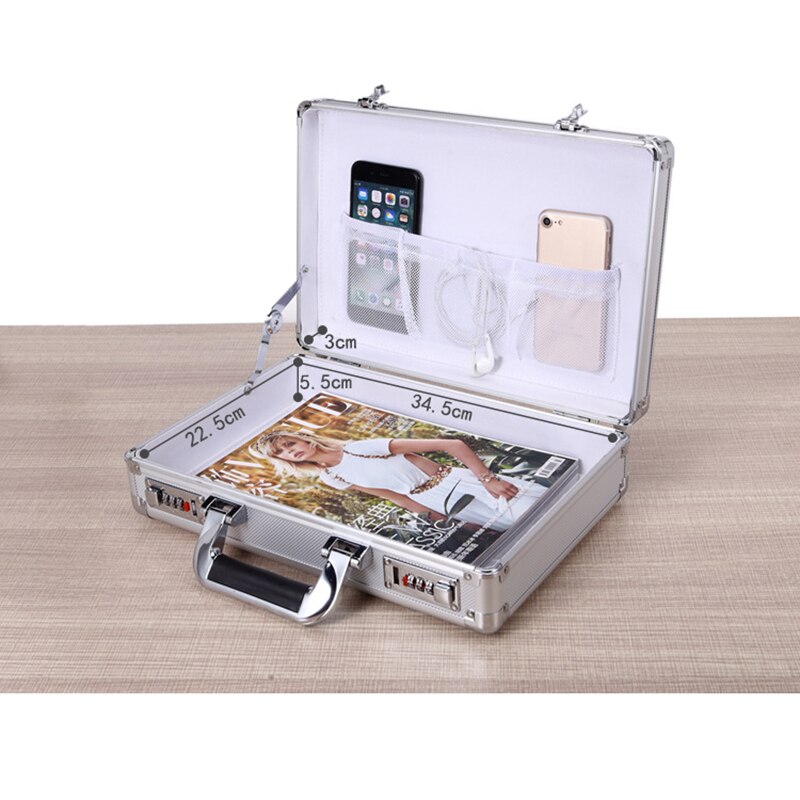 360*240*100mm Aluminum Alloy Tool Box Portable Password Hardware Toolbox Impact Resistant Safety Case