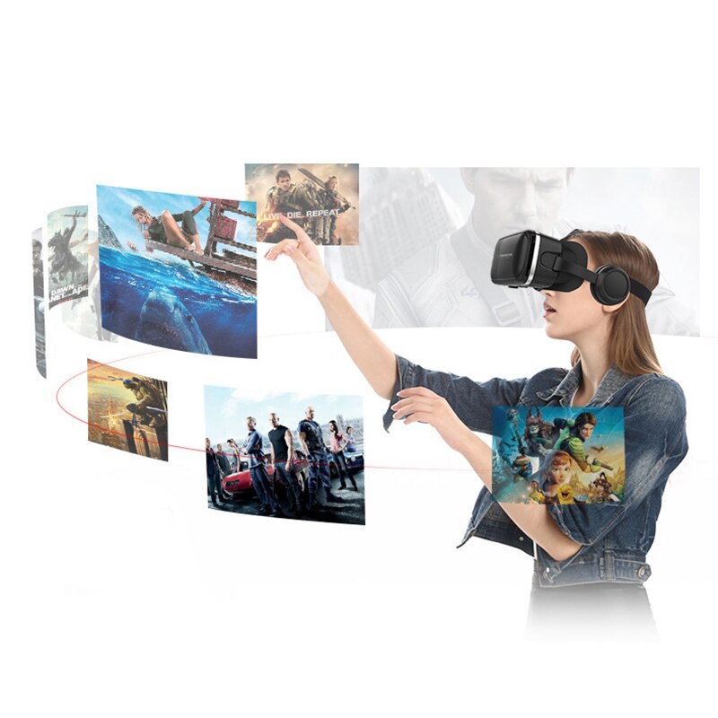 3D Glasses Stereo Virtual Reality Cardboard Headset Helmet Bluetooth Hj