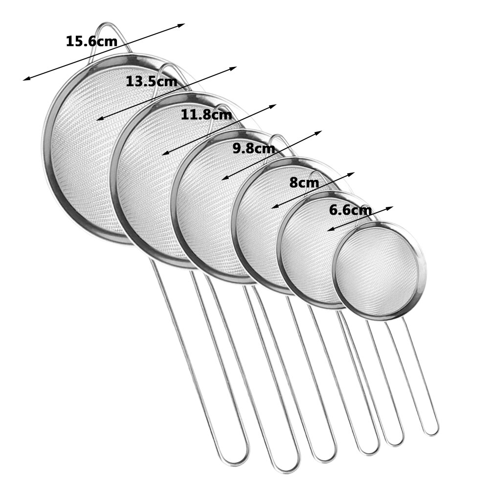 Meel Zeef Vergiet Screen Mesh Handheld Theezeefje Mesh Meel Olieaanzuigzeef Roestvrijstalen Keuken Zeven Сито Для Муки: 8CM