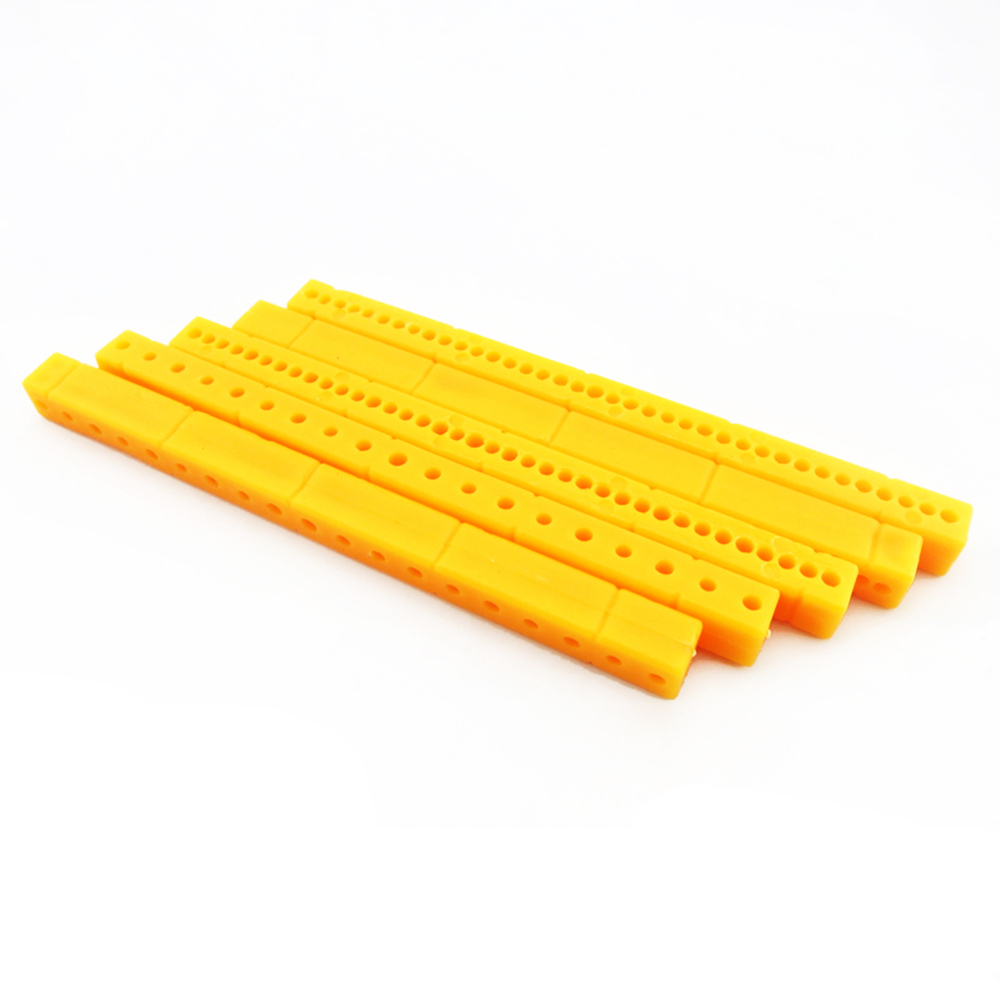10pcs Yellow Color 95mm Plastic Stick Multi-aperture Plastic Connect Rod DIY Model Car Frame Stick