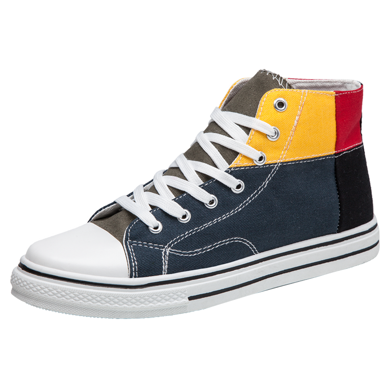 Luozheke high top sneakers herre lærred sko efterår vulkaniseret sko drenge sneakers klassiske unisex sneakers forår sko mand: Blå / 8