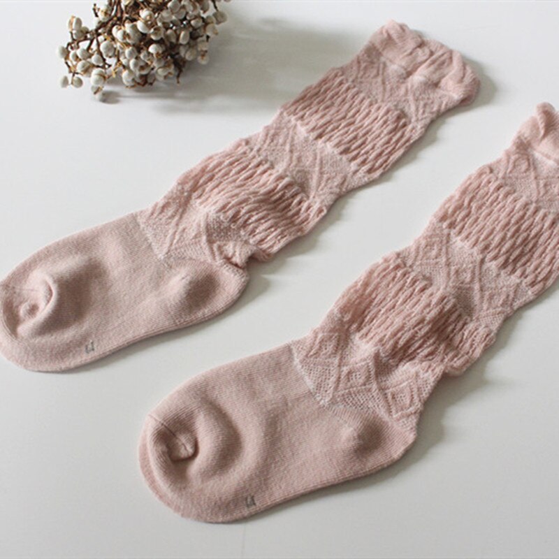 Newborn Baby Stockings Breathable Mesh Pantyhose Solid Cotton Casual Baby Girls Knee Long Soft Infant Baby Knee High Socks