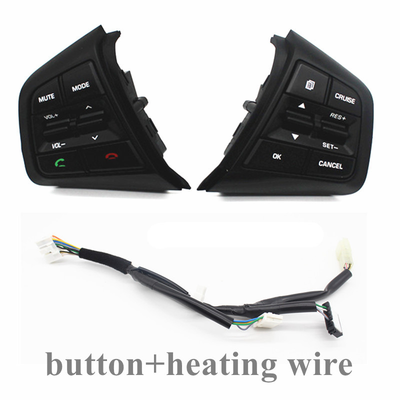 Factory price Steering Wheel Control Buttons Remote Cruise Control Bluetooth Button with Wire For Hyundai ix25 (creta) 1.6L 2.0L: full2.0heating