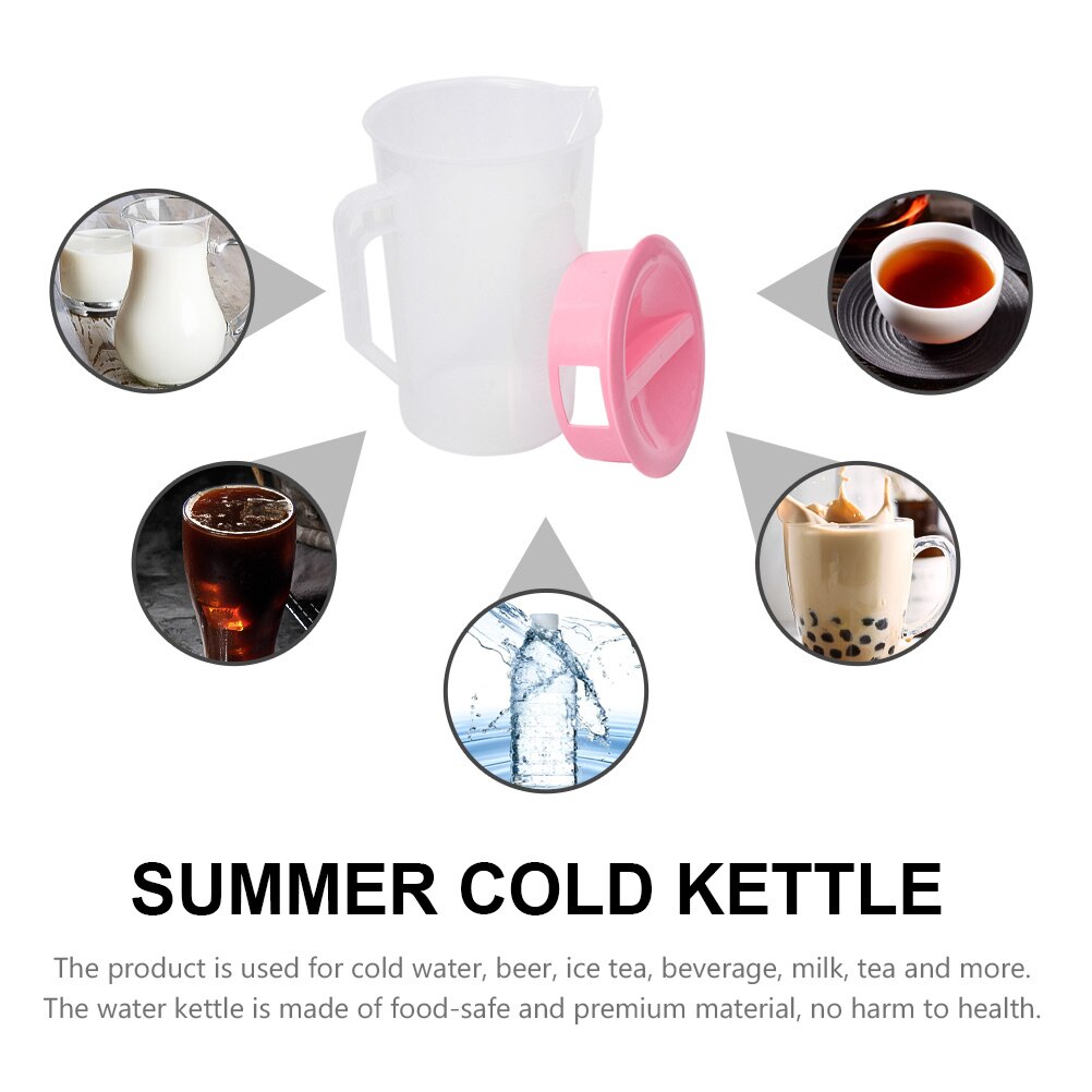 Reusable Cold Drink Water Kettle with Scale Plastic Pitcher with Lid Home Kettle