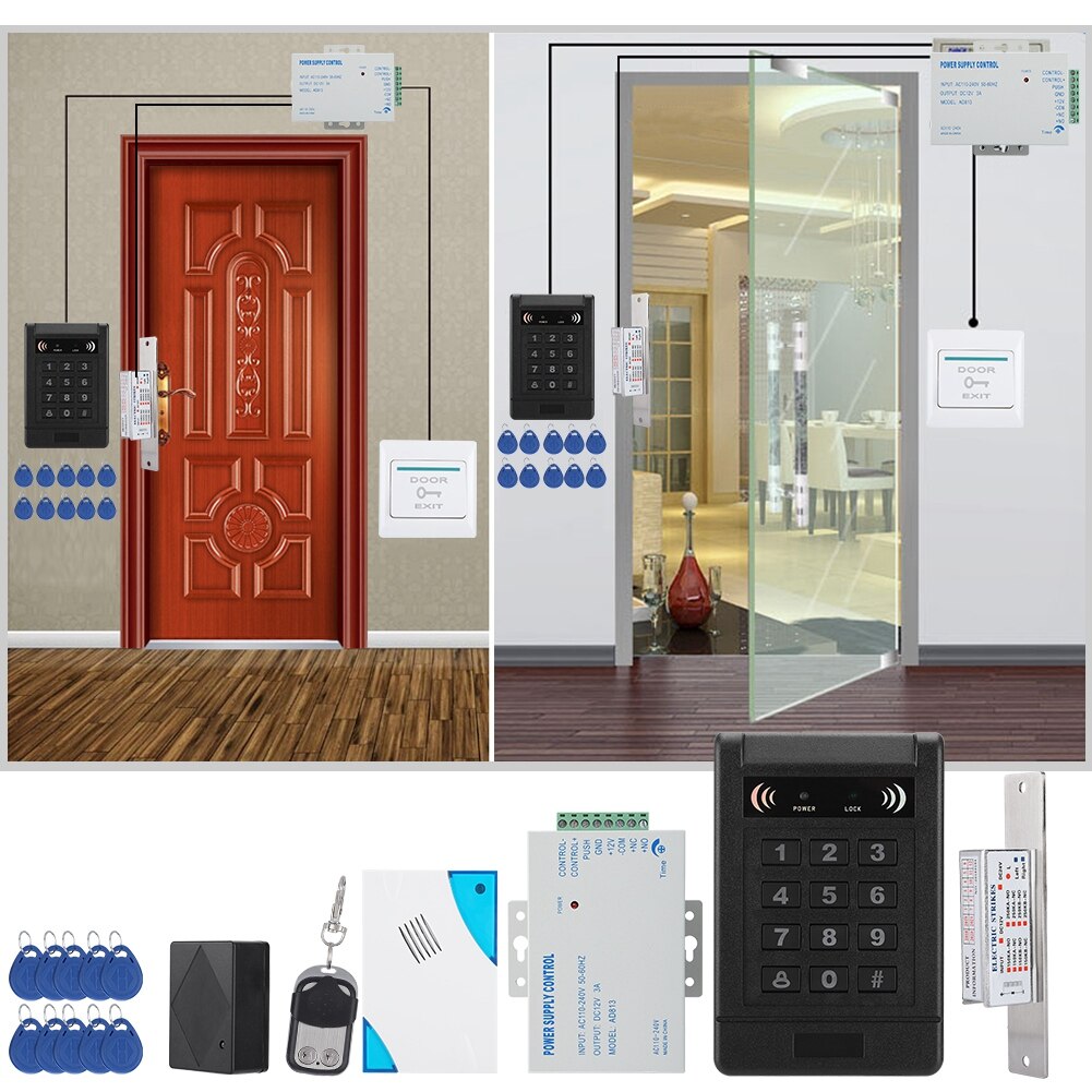 Door Access Control System RFID Card Password Unlocking Home Security Access Control Kit