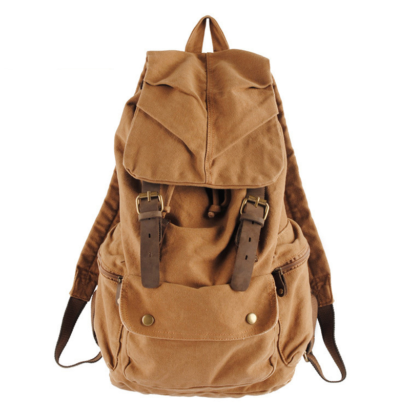 Vintage Rugzak Lederen Schoudertassen Mannen/Vrouwen Rugzak schooltas Unisex Rugzak Casual Canvas Reistassen