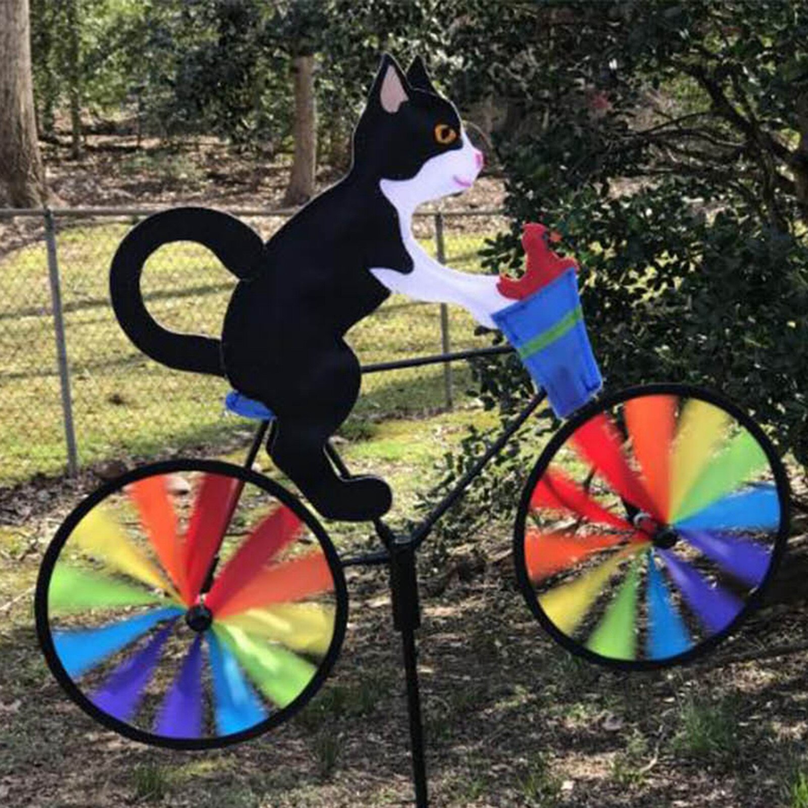 Garden Windmill PVC Ornaments Outdoor Decor Ornamental Wind Mill Toy: Black Cat 50x90cm