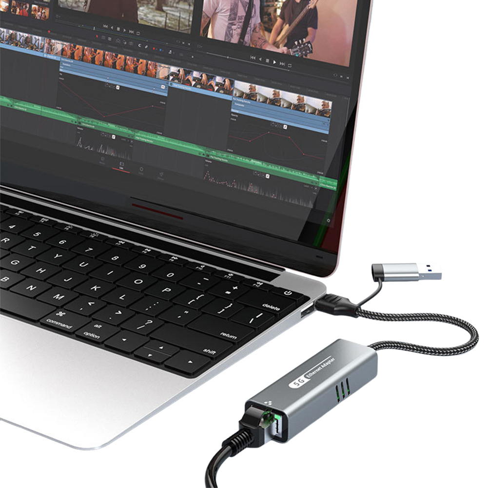 Adattatore usb/tipo c a ethernet 5000 mbps adattatore usb c a ethernet  rj45 to convertitore ethernet tipo c per windows 10/11 e mac os