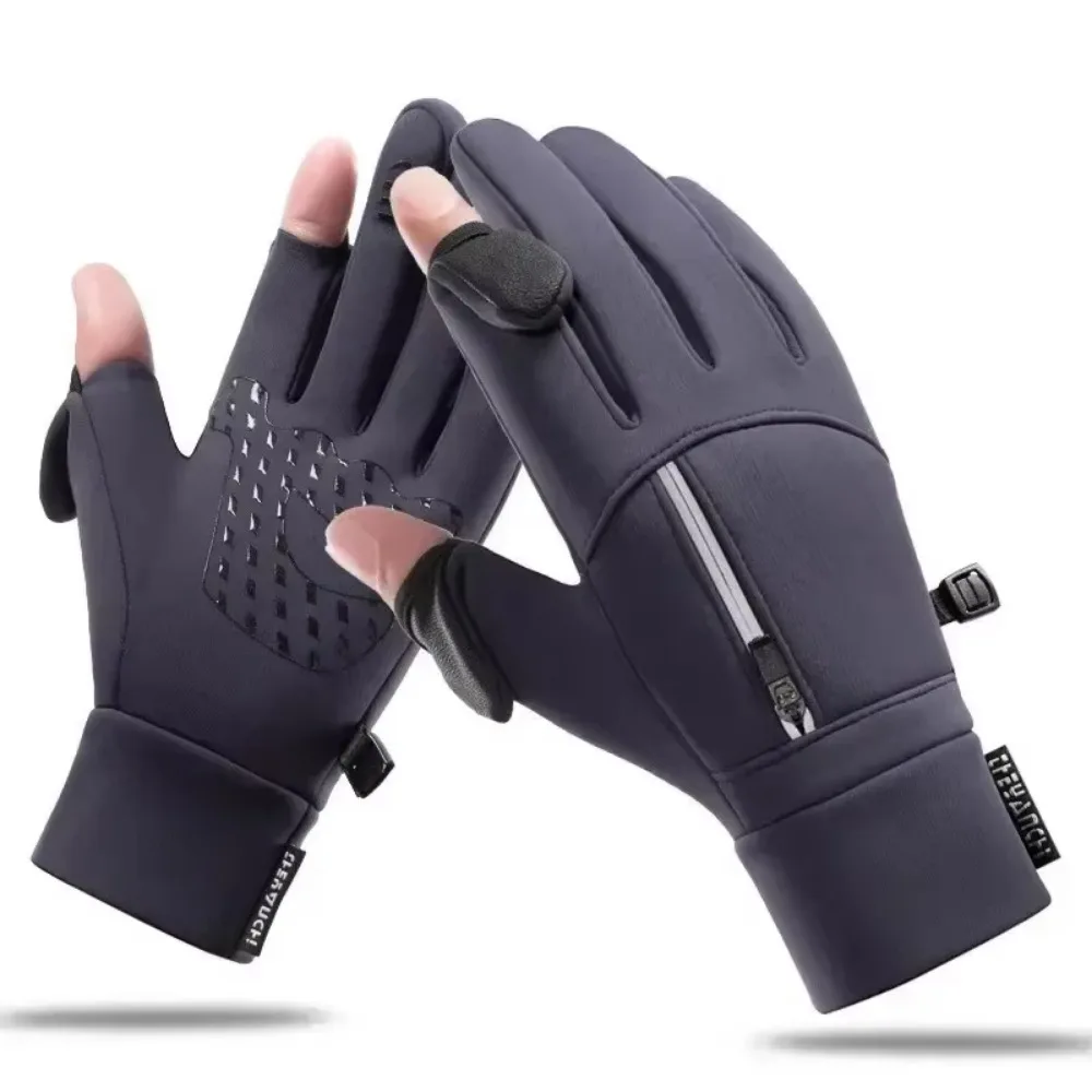 2025 neue Winter-Angelhandschuhe, 2-Finger-kippen-Handschuhe, winddicht, Foto, für Männer und Frauen, warm, schützt Radfahren, Fisch-Angelhandschuhe