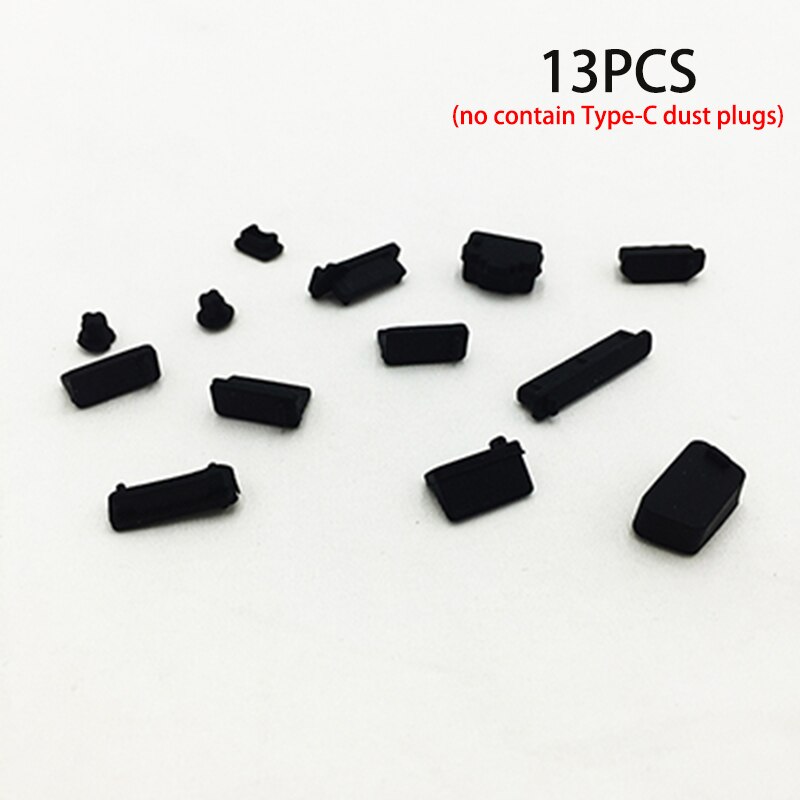 13 teile/satz Bunte Silikon Anti Staub Stecker Abdeckung Stopper Laptop staub stecker laptop staubdicht usb staub plug Computer Zubehör: 13pcs black