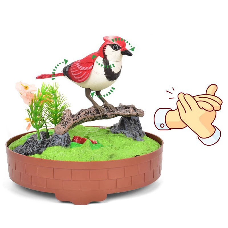 Sound Voice Control Electric Bird Pet Toy Electric Simulation Induction Bird Cage Birdcage Toy