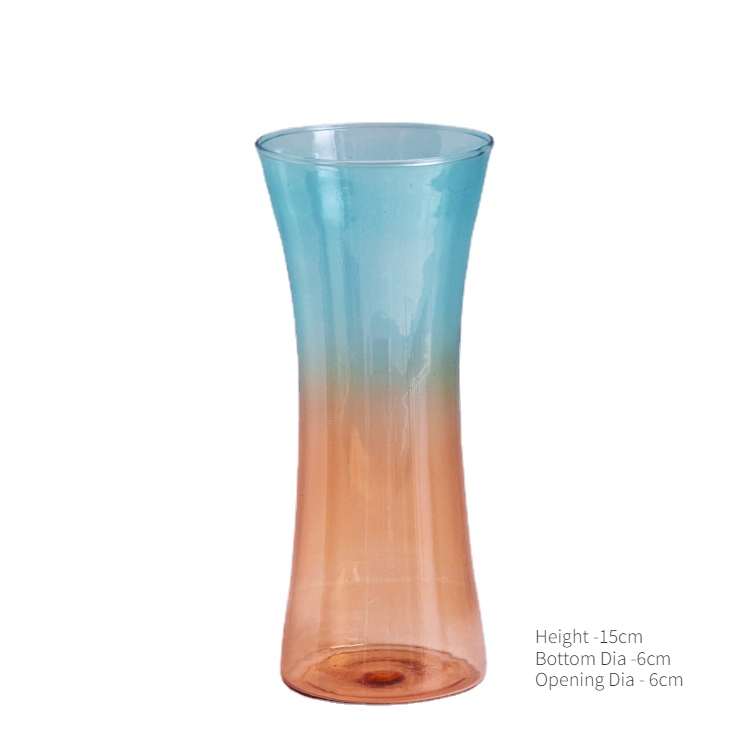 Nordic Mini Vaas Creatieve Bloemenvazen Decoratieve Glazen Flessen Bruiloft Centerpieces Home Decor Decoratie: meer blauw