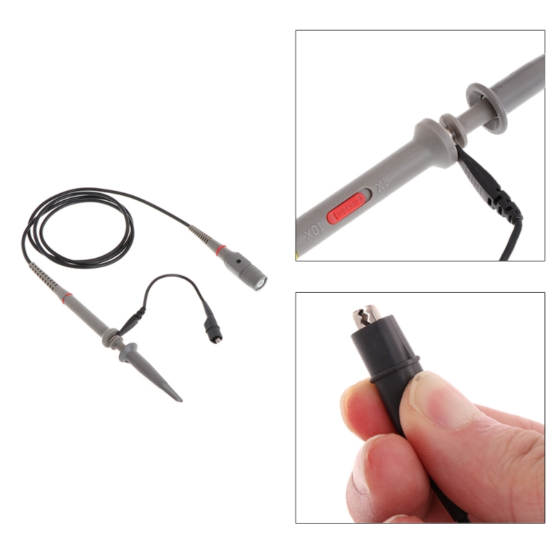 1X 10X 80MHz High Precision Oscilloscope Probe Alligator Test Clip with Adjustable Attenuation Rate