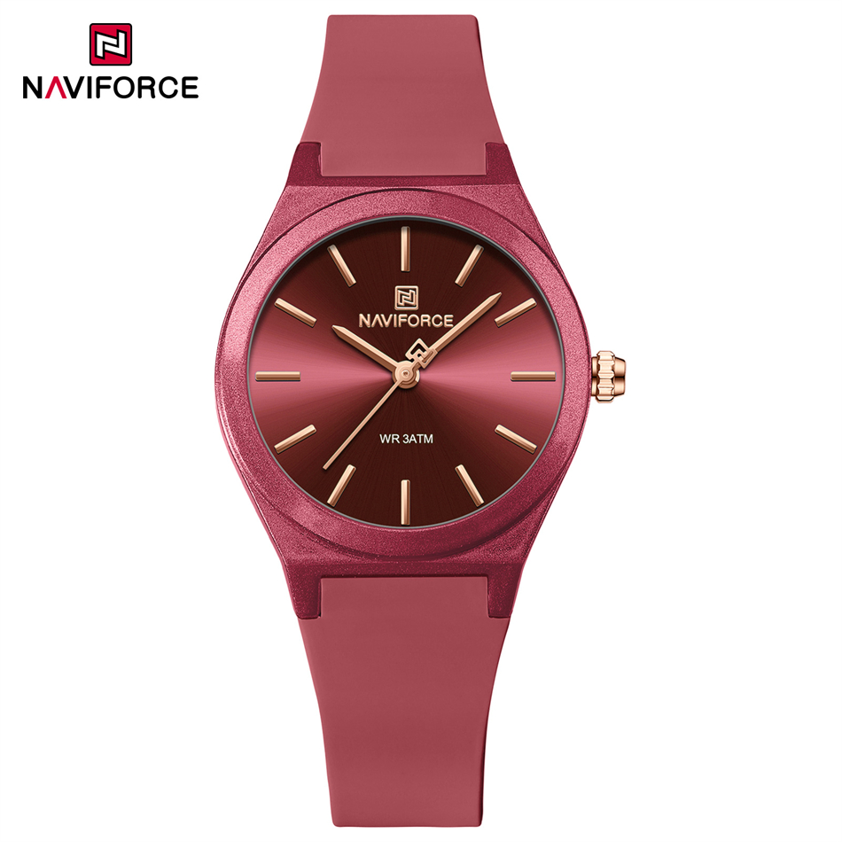 NAVIFORCE 2025 Vrouwen Mode Horloges Quartz Horloge Sport Siliconen Band Dames Horloges Eenvoudige Klok relogios feminino: Zilver