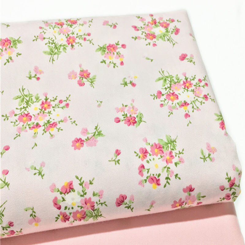 100x160 cm Romantische Roze Over Kleine Roze Bloemen Gedrukt Katoen Bloemen Stof Voor DIY Naaien Decoratie quilten