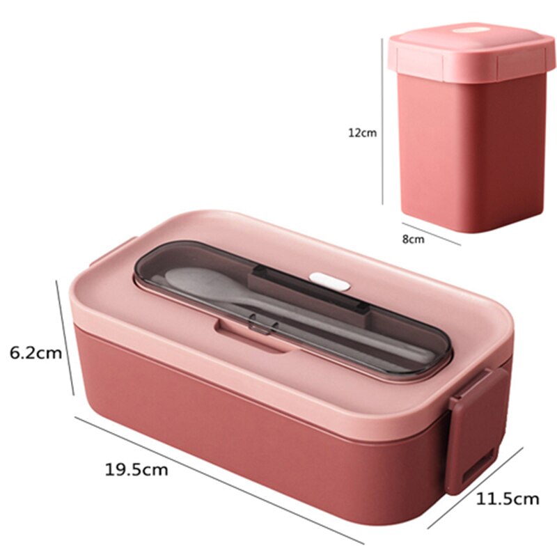 1600ml Healthy Material 2-Layer Lunch Box Microwave Oven Bento Box Food Storage Containers Bento Lunch Box Insulation Box