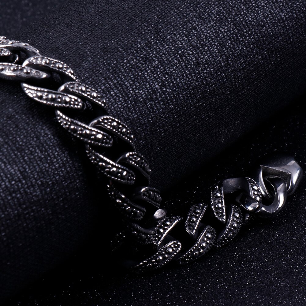 Vintage Mens Chain Bracelet Friendship-Bracelets 316L Stainless Steel Bracelet Men Heavy Male Jewelry