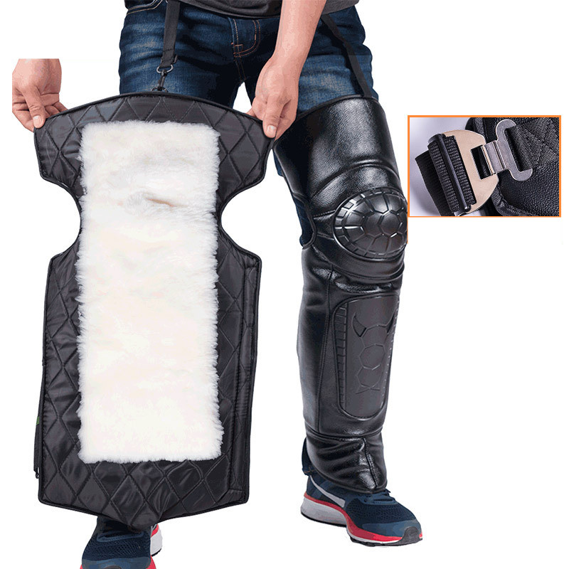 2 teile/los Motorrad Reiten Schutz Knie Pads Winter Leder Wasserdichte Warme wolle Motorrad Kneepad Beine Wärmer Rodillera Moto
