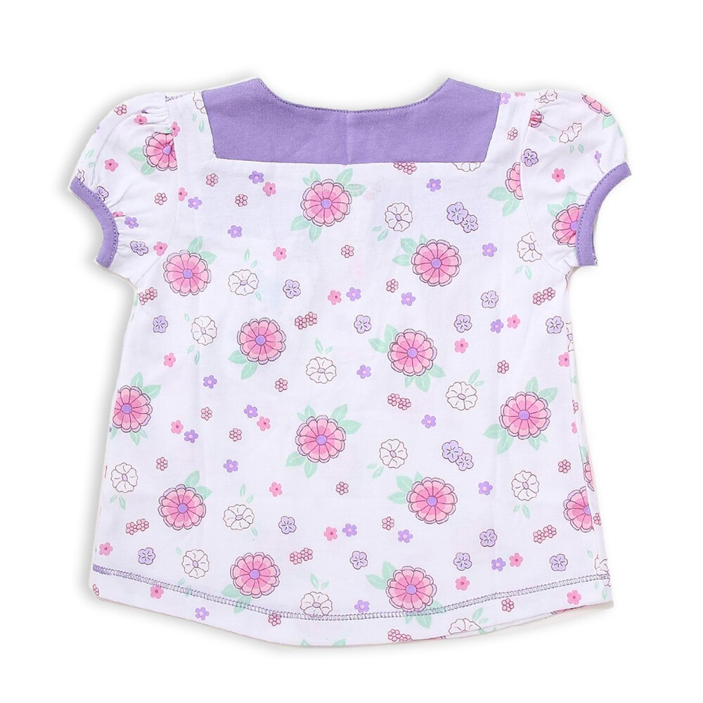 LeJin Baby Mädchen Shirt Baby Kleidung für Sommer Tragen Mädchen Kurzarm Bluse Spitzen Mit Blume in 100% Baumwolle