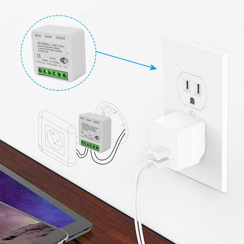 Aubess-interruptor inteligente con WiFi para el hogar, dispositivo Universal con Control remoto inalámbrico, funciona con la aplicación Smart Life, Alexa, Google, Yandex, Alice