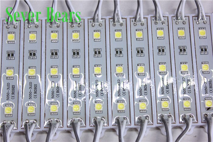 20PCS 5050 SMD 3LEDs LED Module Wit/Warm Wit/Rood/Groen/Blauw Waterdichte Licht reclame lamp DC 12V