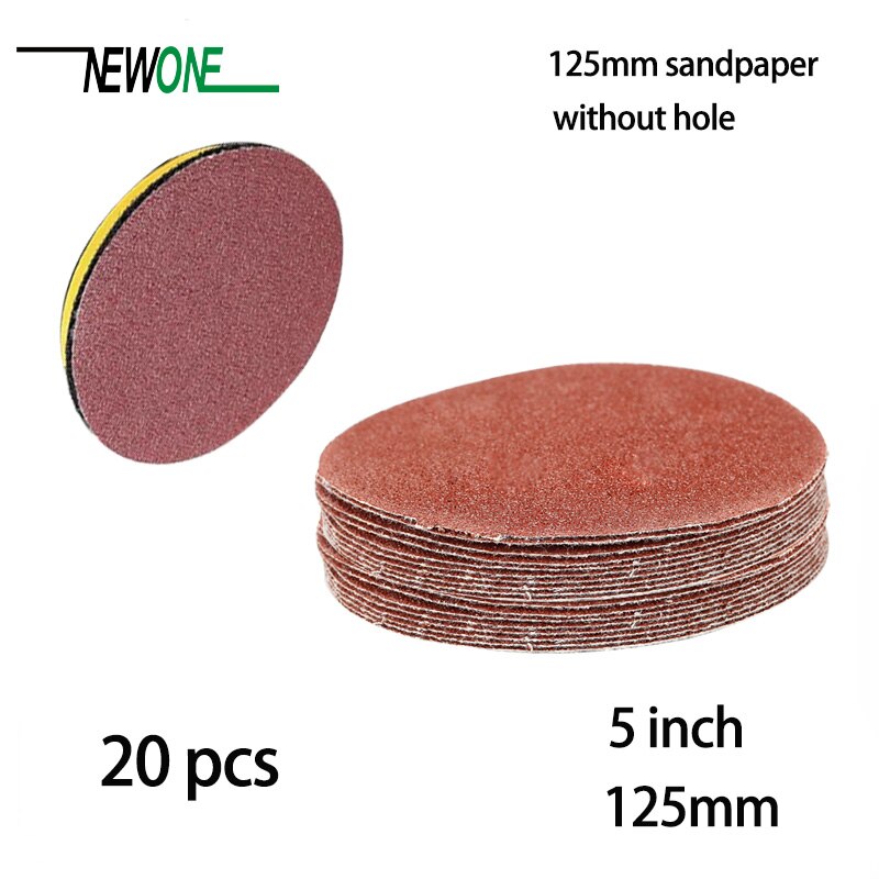 20pcs 125mm Sander Disc Sanding Polishing Paper Sandpaper Disc #40 - #3000 Abrasive Tools for Sander without hole