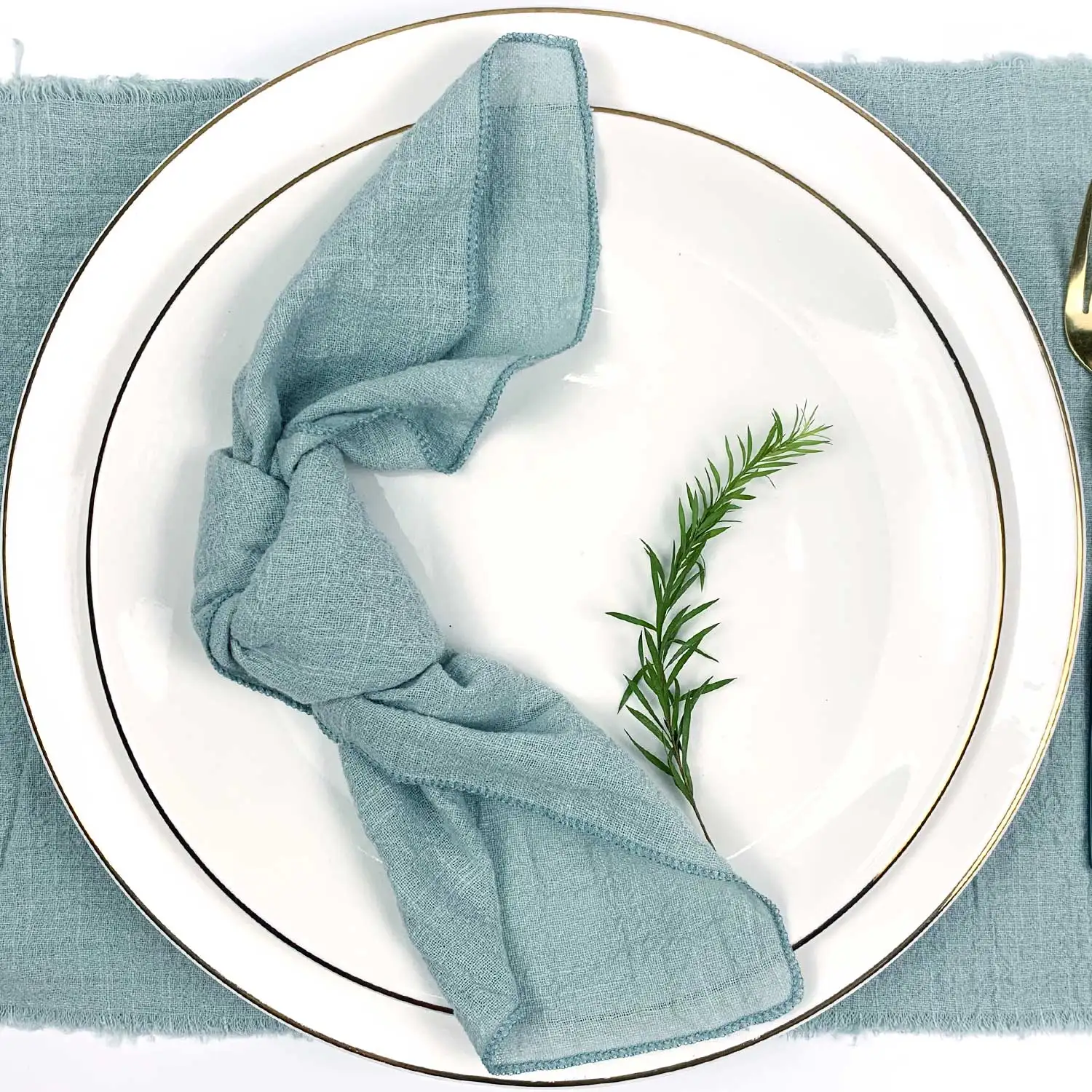 Set van 6 katoenen stoffen servetten gaas saliegroen 30x30cm voor bruiloft decoratie dagelijks gebruik diner theedoek tafel feestservetten