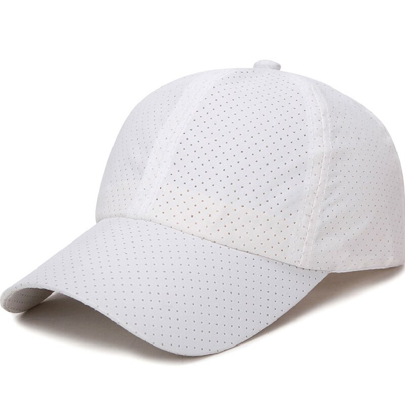 Vuxen unisex solhatt en storlek casual fast justerbar utomhusbomull enkel snabbtorkande hattar som andas, monterad keps baseballkeps: Vit