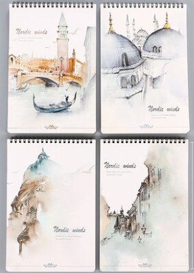 B5 spiral notepad diary horizontal blank paper inner page picture drawing book college student notebook thickened vertical flip: 1