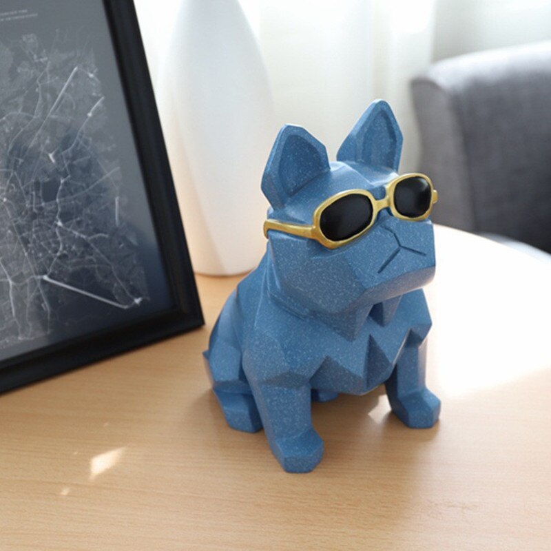 Hucha creativa nórdica geométrica Origami gafas de resina perro de la suerte hucha decoración del hogar hucha Decoración