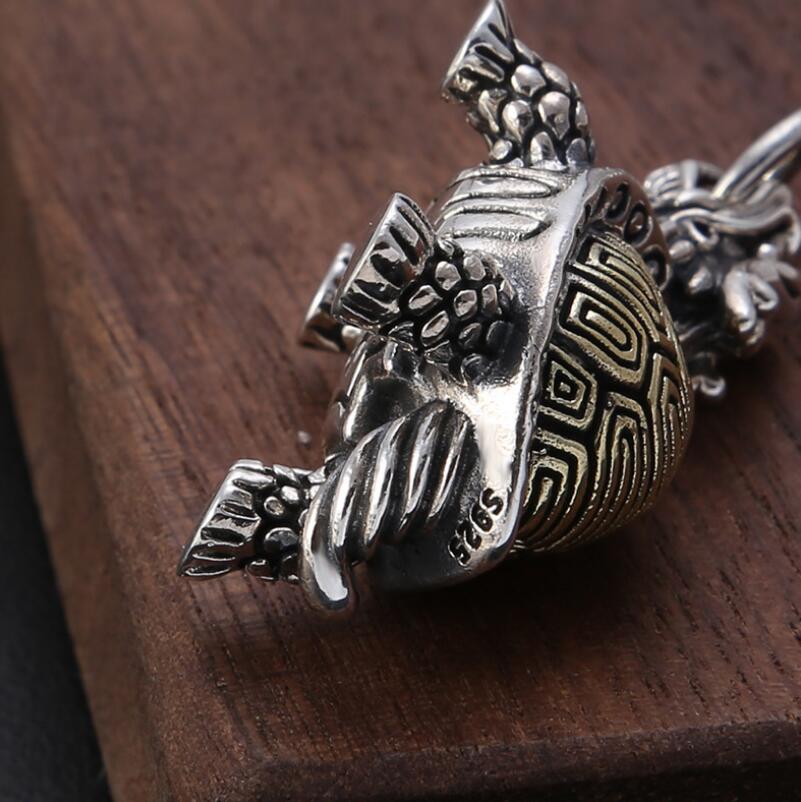 925 Sterling Silber Schmuck Klassische Stil Chinesischen Stil Drachen Kopf Schildkröte Männlichen Und Weiblichen Anhänger (FGL)