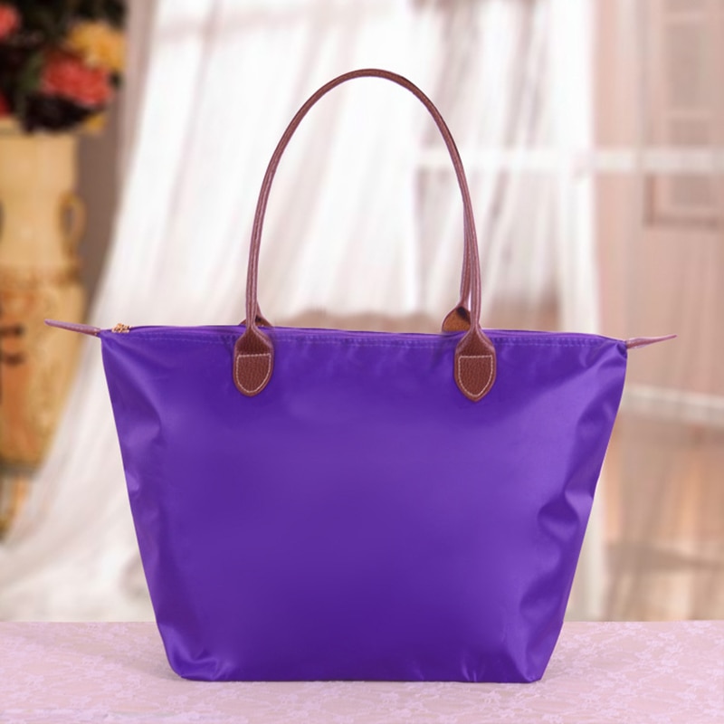 Women's Light Beach Tote Handbags Casual One Shoulder Messenger Solid Color Bag Large Capacity Dumpling With Zipper Shopping Bag