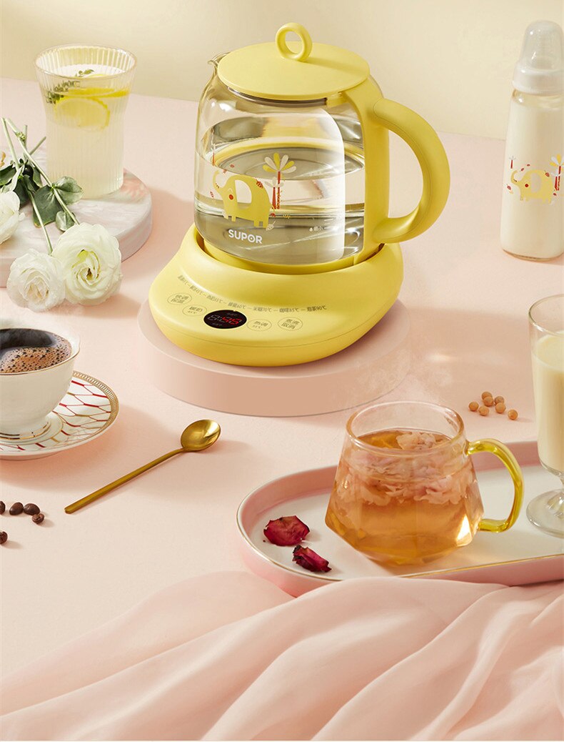 220V 1200ML Automatic Electric Glass Kettle Health Preserving Pot Household Multi Cooker Dessert Tea Cooking Machine