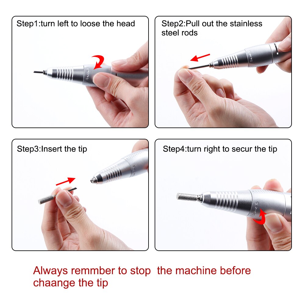 Electric Nail Art Drill Pen Handle File Polish Gri... – Vicedeal