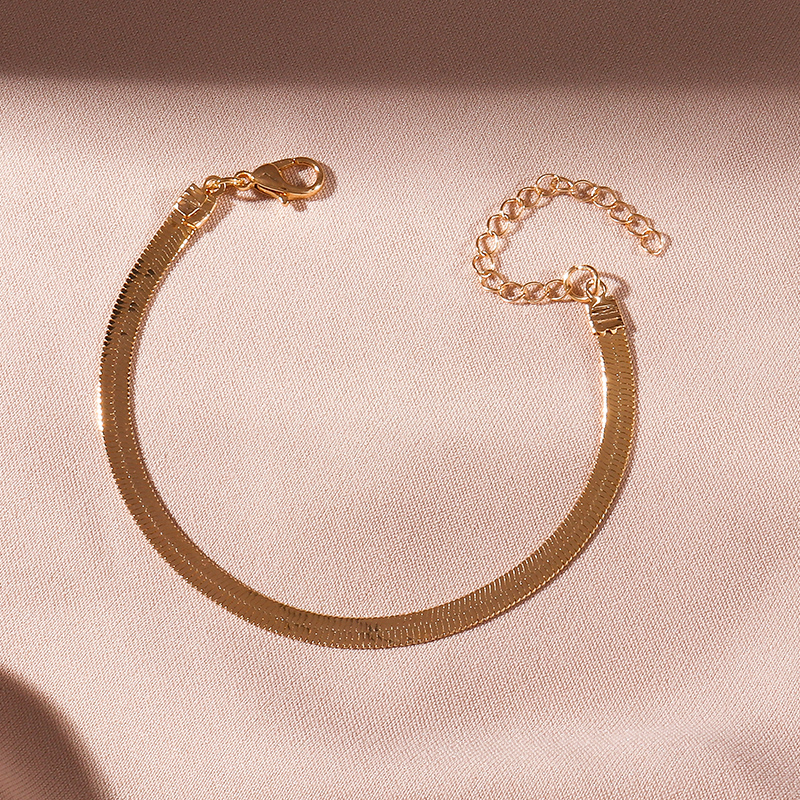 Pulsera clásica de cadena de serpiente para mujer, pulseras de cadena de Color dorado de tendencia para mujer, pulsera de de joyería