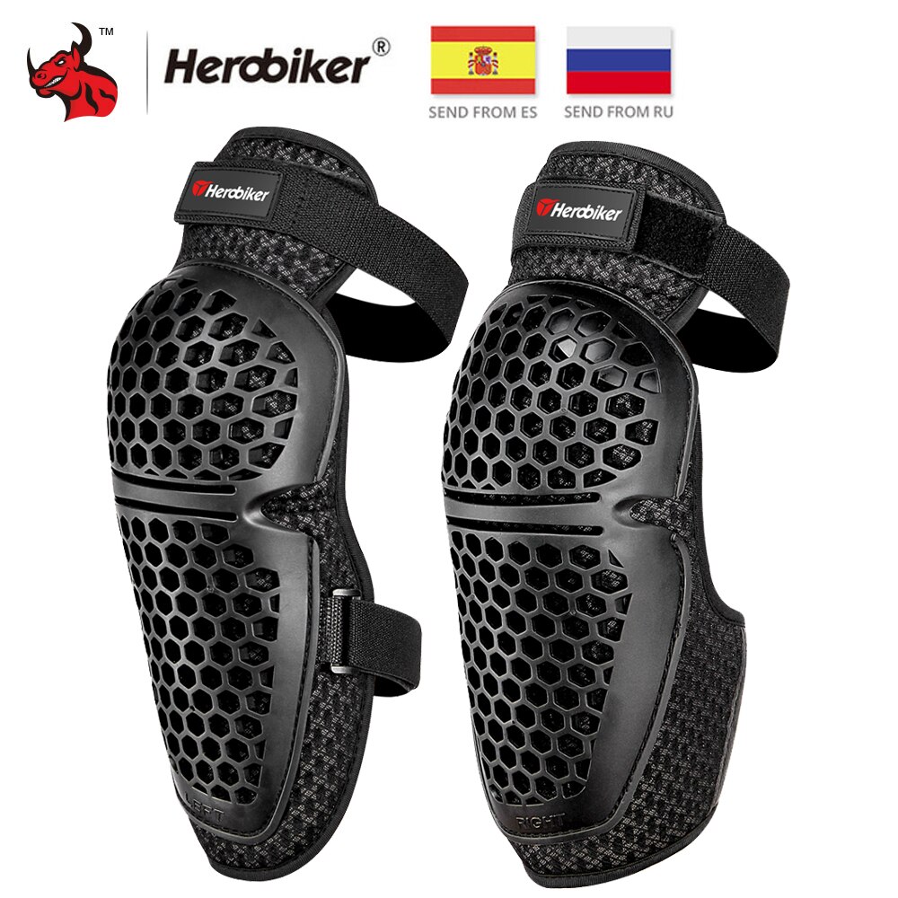 HEROBIKER-rodilleras para motocicleta, Protector de rodilla para Motocross, equipo de protección, color negro: MK-1010 Knee Pads